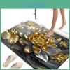 Diatomaceous Earth Bathroom Door Mat With 3d Floral Pattern Waterproof Nonslip Home Decor