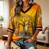Women's Halloween Print V-Neck T-Shirt Casual Fashion Top