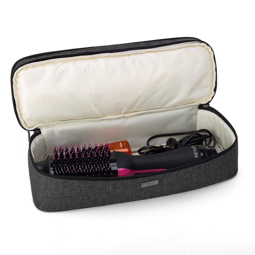 Teamoy Hair Dryer Brush Storage Case, Dual-Tier Design, Compatible with Revlon Volumizer Hair Dryer Brushes, Black (Bag Only)