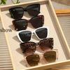 New concave shape European and American cat eye sunglasses sunglasses ins fashion hollow legs large square