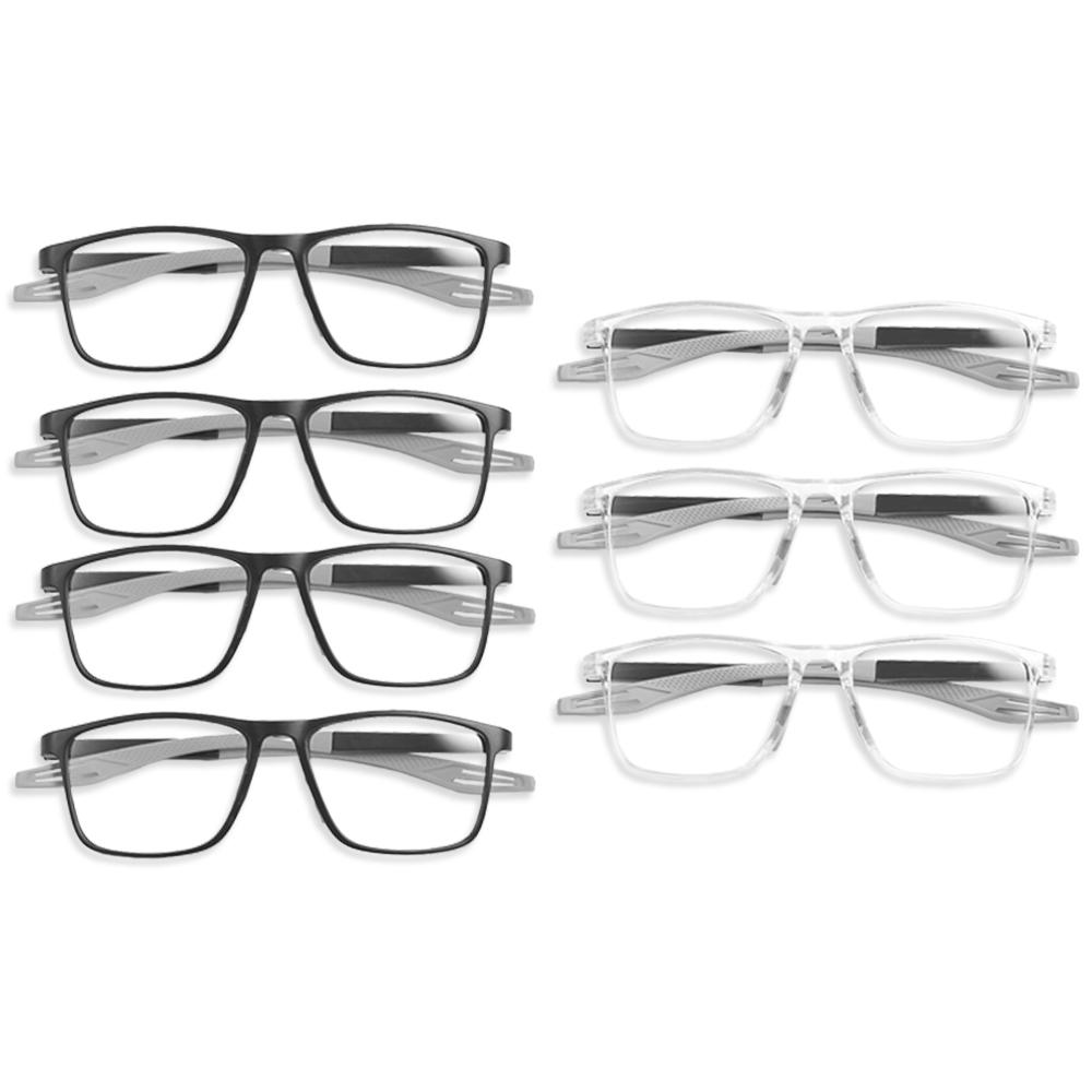 

VOPHA 7pcs Blue Light Blocking Reading Glasses Unisex Rectangular Full-Frame Presbyopia (+1.0 to +3.0) for Reading And Computer +100