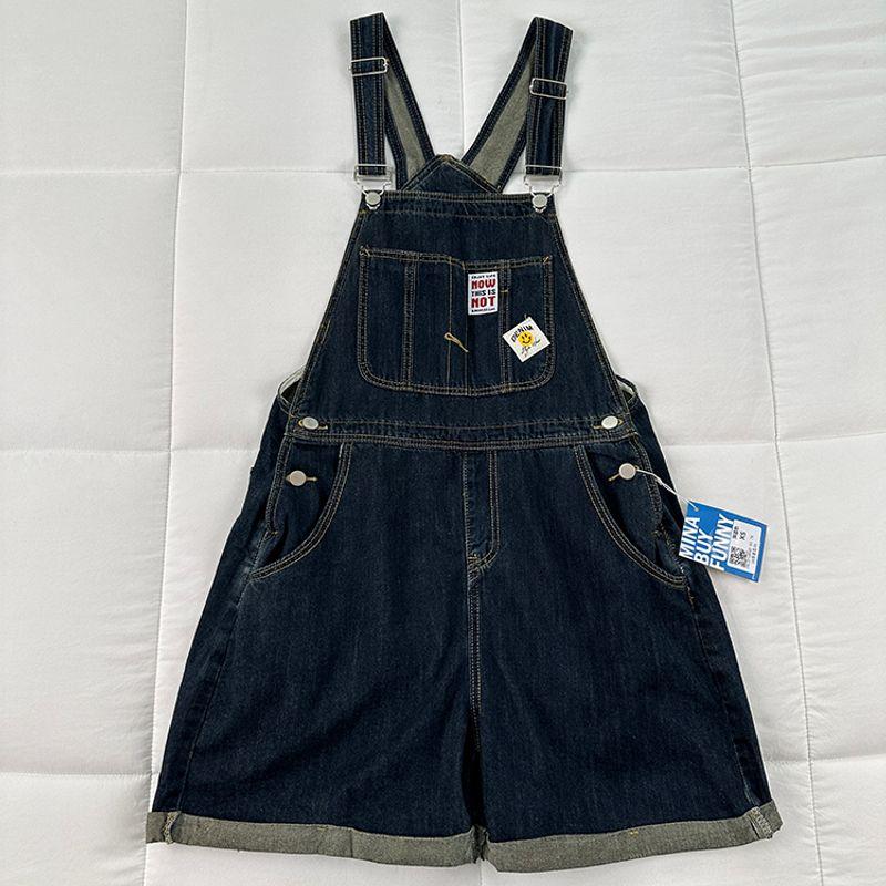 

Много Большого V Носи OOTD Летняя Носи Не Переворачивается! K-стиль Повседневный Легче всего сочетать Свободные шорты на подтяжках Retro Blue L