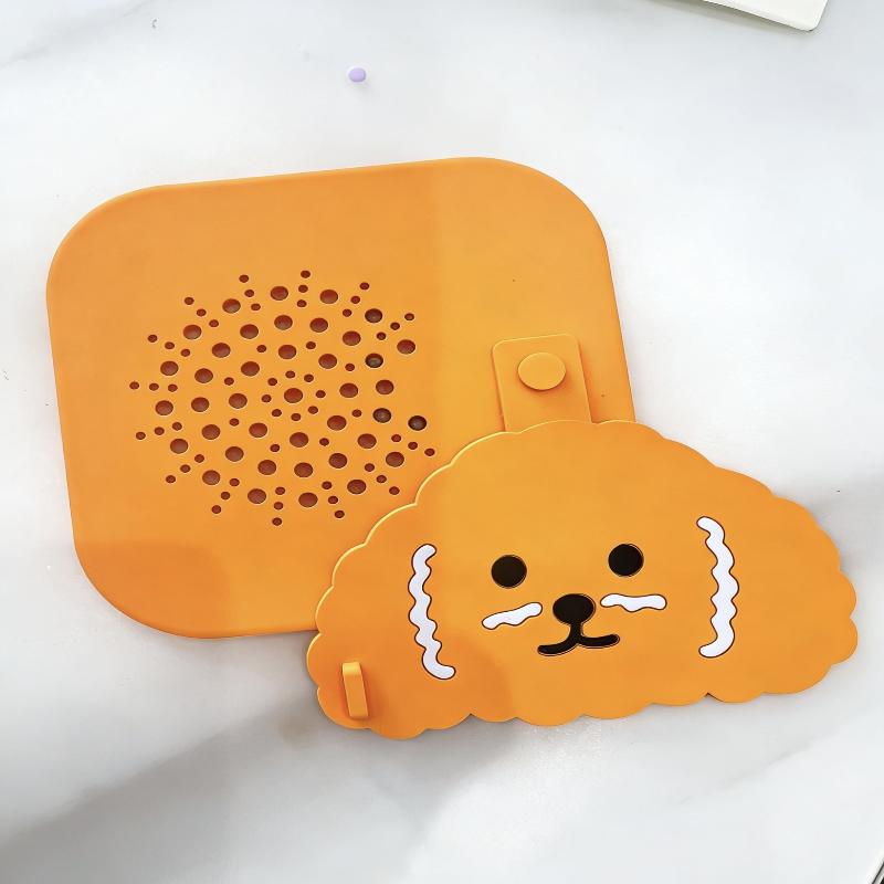Cute Dog Cartoon Silicone Drain Cover Odor Proof Insect Barrier for Bathrooms