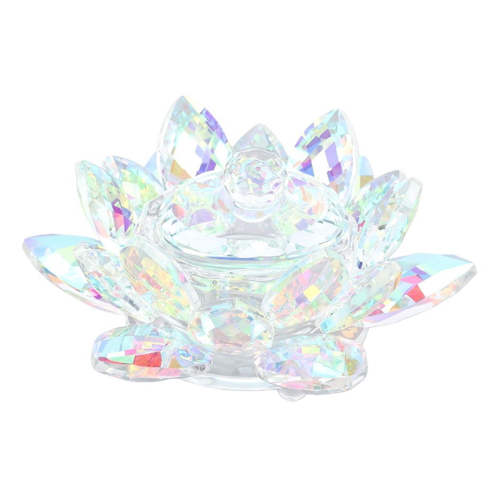 Flower Shape Nail Art Dappen Dish Glass Tealight Candle Holder Candlestick Decor With Lid Non Slip Bottom