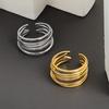 VENTFILLE 925 Sterling Silver Rings For Women Retro Simple Hollow Out Multilayer Wrap Intersection Open Jewelry Dropshipping