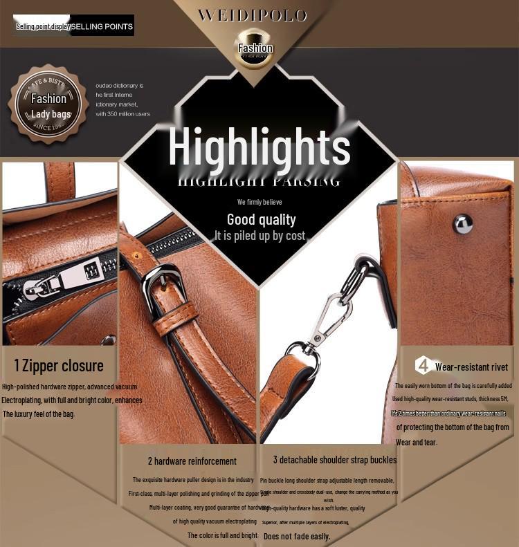 2025 Trendy Women's Genuine Leather Shoulder Tote - Soft, Versatile, Large Capacity Handbag with Crossbody Option