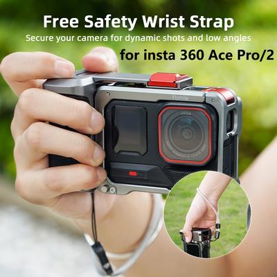 Dla aparatu Insta360 Ace Pro/Ace Pro 2 Uchwyt Rączka Szybkozłączka Klatka ze stopu aluminium Przenośna Rama Ręczna Zestaw Spustu