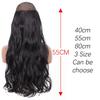 Long Wavy No Clip Hair Extensions Natural Black Brown Invisible Adjustable Synthetic Fiber Hairpiece for Women