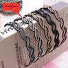 Hollow Willow Leaf Rhinestone Non-Slip Headband with Diamond Wave Design