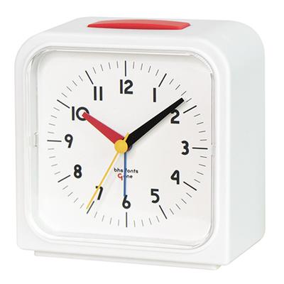 El Commune Bauhaus GENE ALARM CLOCK Universal Alarm Desk Clock, White, DCL-009
