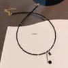 2025 Black Crystal Tassel Choker Necklace - Unique Minority Design