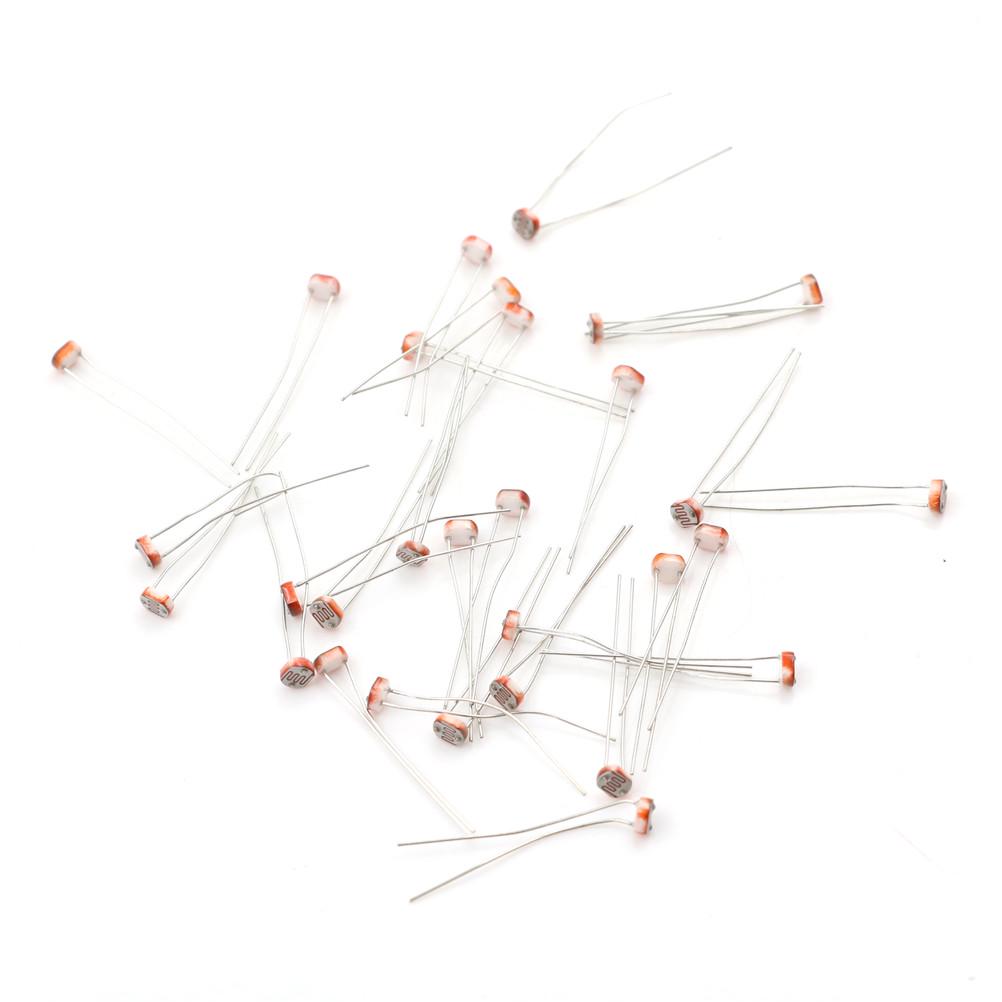 30Pcs Photoresistor Gl5516 Ldr Cds 5Mm Light-Dependent Resistor Sensor Arduino
