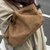 Autumn New Fashionable Matte Portable Shoulder Bag Simple Retro Green Underarm Bag Large Capacity Commuter Bag