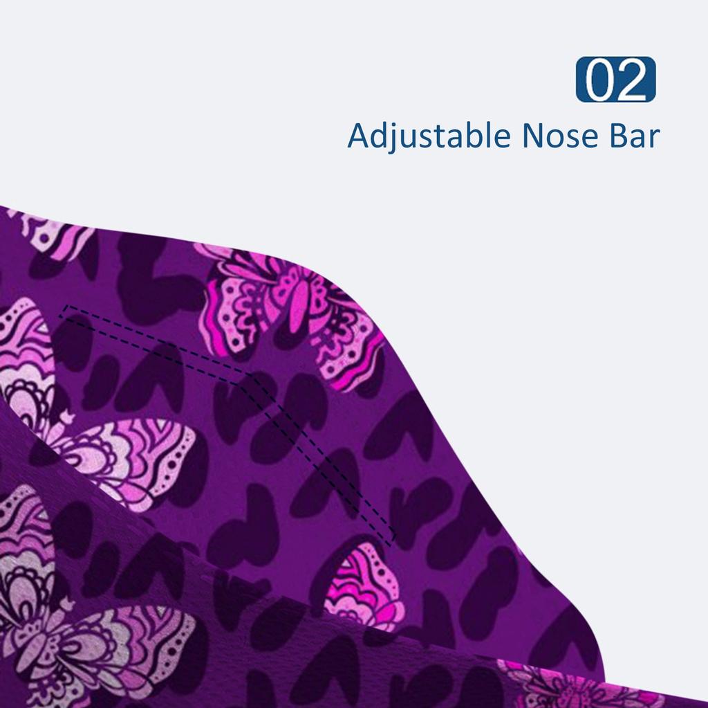 Adult Leopard Butterfly Printed Outdoor Prevention Fish Mask Face