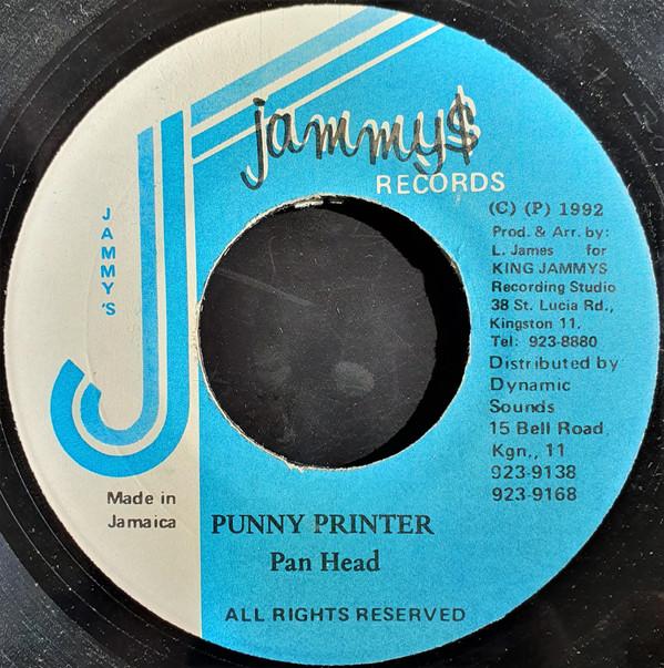 7inch Record PAN HEAD - Punny Printer NONE Jammy's Records 1992 Jamaica Reggae, Ska & Dub Used