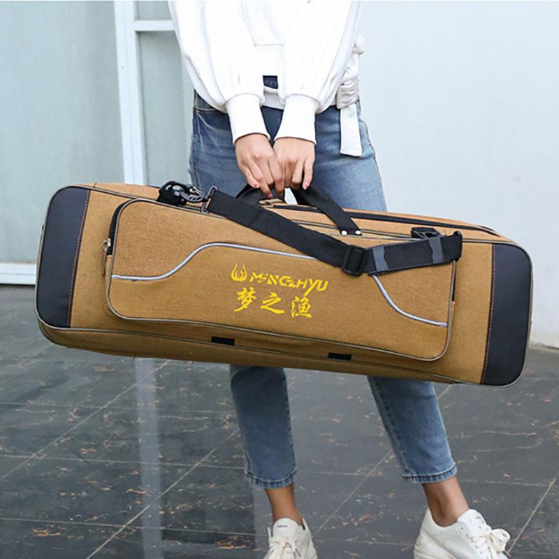 SCIONE Canvas Thick Fishing Gear Bag Large-capacity Waterproof Fishing Bag Multifunctional Sea Pole Bag