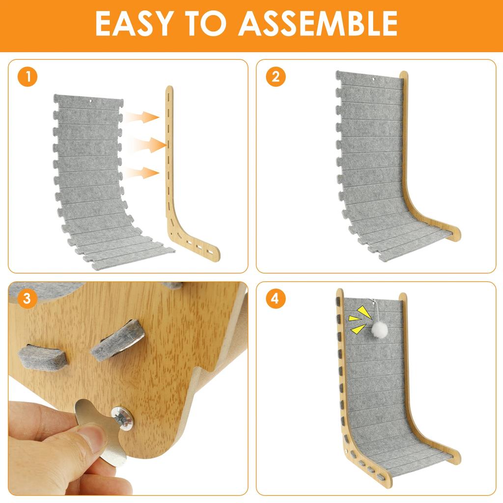 L Shape Cat Scratching Board Felt Durable Vertical Cat Scratching Pad With Ball Pet Paw Grinding Tool Pet Supplies Accessories