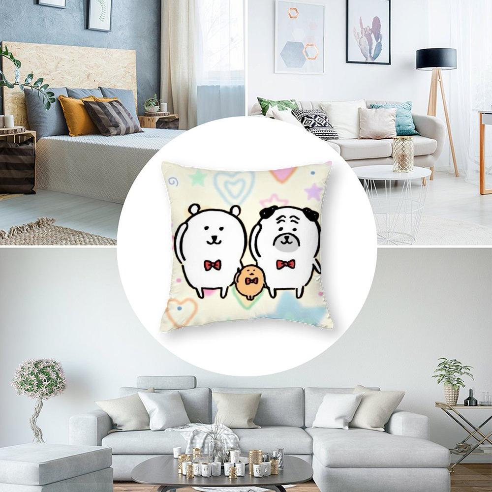Cute J-Jokes Bear Pillow Case Plush Fabric Soft Double Sided Print Sofa Cushion Cover Throw Pillow Covers