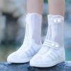 BWNK Waterproof Shoe Covers for Men And Women, Thickened Portable Non-Slip Wear-Resistant Rain Boots, White, Size M