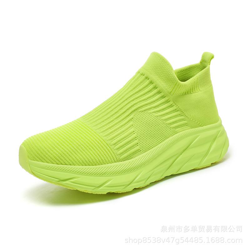 Scarpe casual alla moda con suola spessa ammortizzante, scarpe calzino in rete leggera a maglia fluttuante