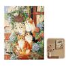 Floral Cats Digital Oil Painting,Easy DIY Drawing Paintwork for Home Wall Decor
