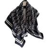 Women' Black Scarf 90X90 - Classic Monogram with a Bright Premium Style Frame