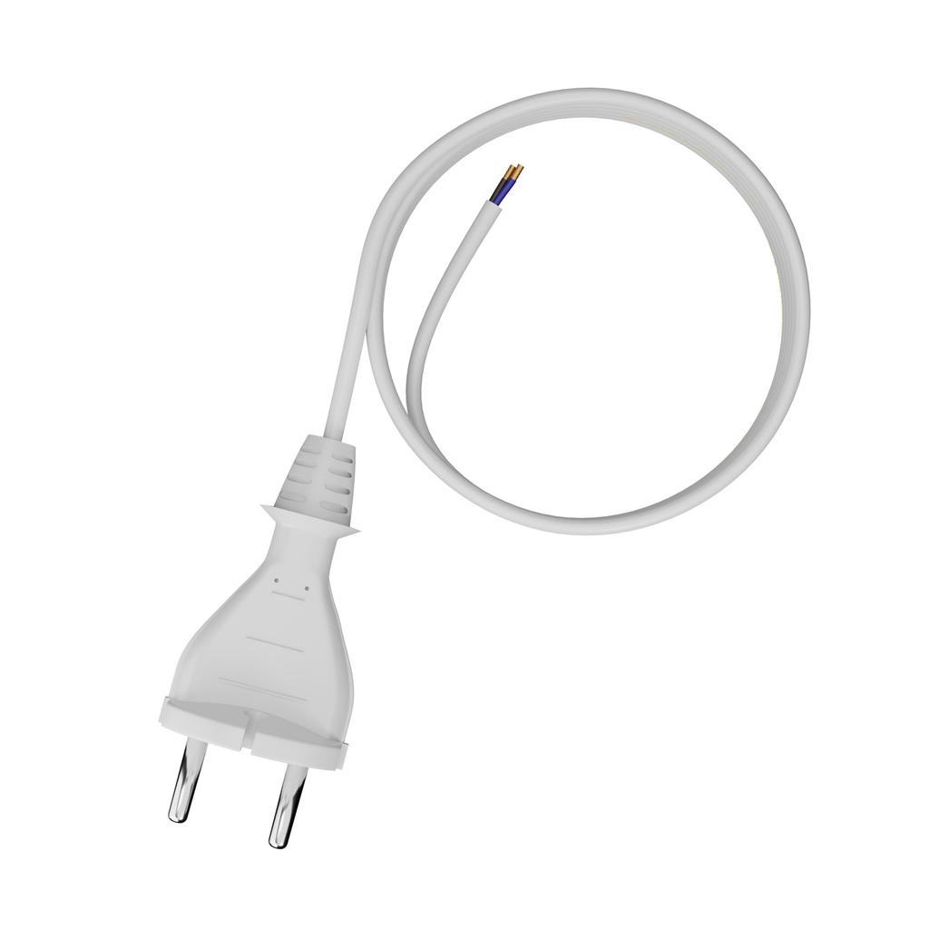 Przewód Przyłączeniowy Kabel Z Wtyczką Prostą 4M 2X1Mm2 Typ E Biały