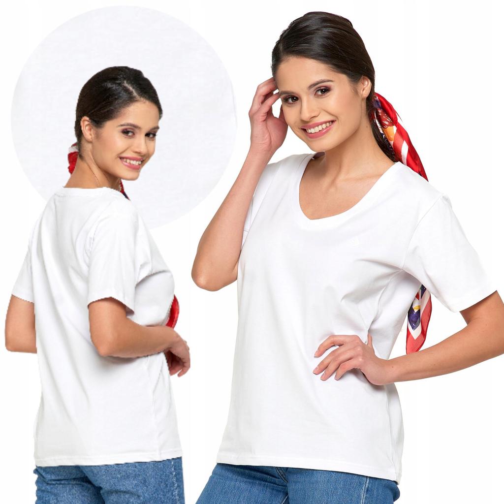 Women's Premium Line T-Shirt Short Sleeve Cotton MORAJ XXL white