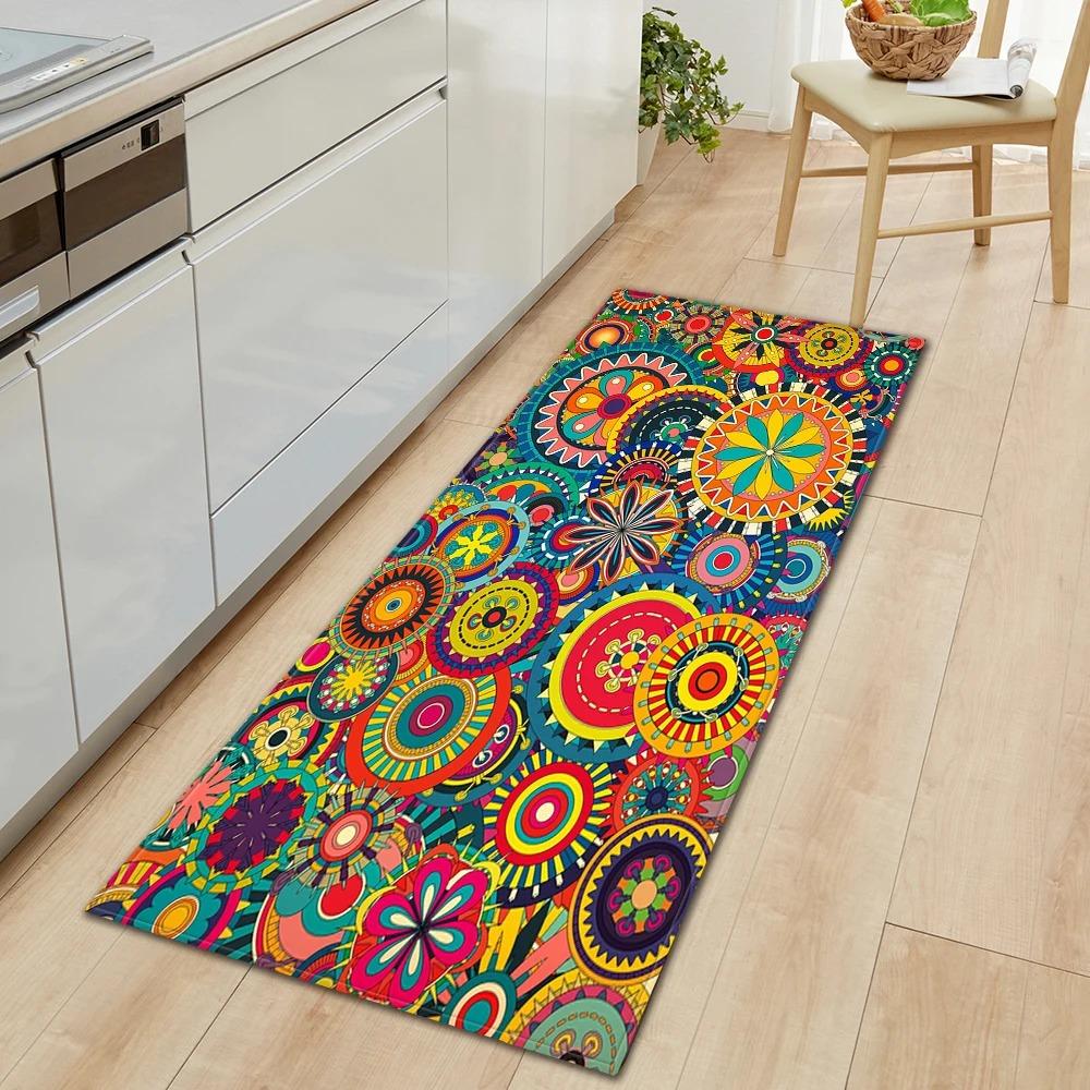 Bohemian Retro Mandala Pattern Home Kitchen Floor Mat Door Front Decoration Floor Mat