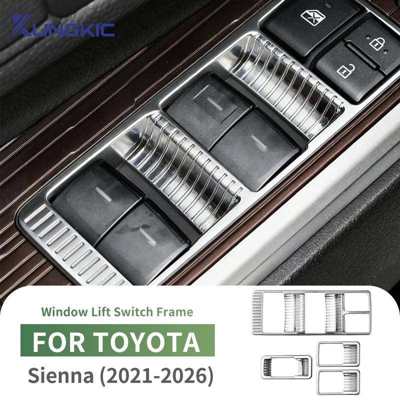 For Toyota Sienna XL40 2021 2022 2023 2024 2025 2026 Silver Window Lift Button Frame.