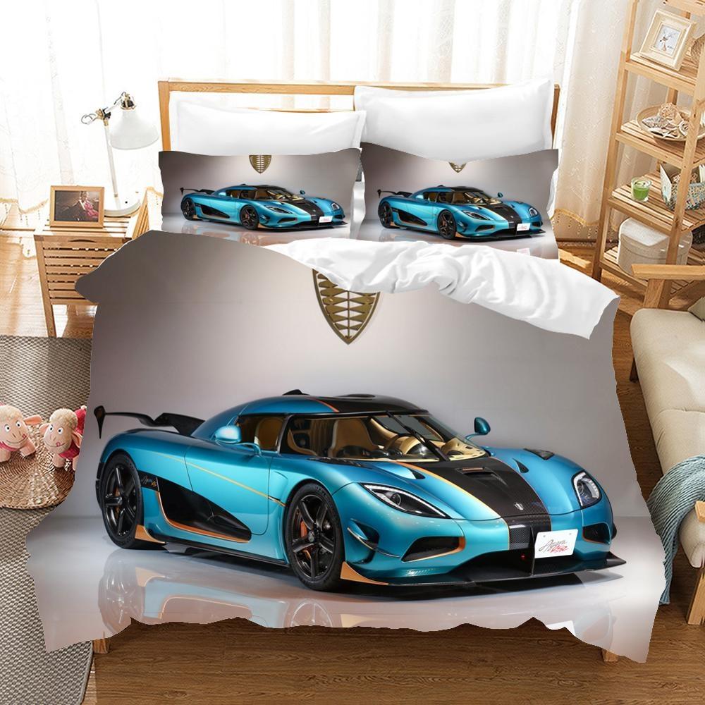 Racing Cars Bedding Set 3D Printed Duvet Cover Extreme Sports Home Decor Bedclothes For Adult Teen Boys Home Textiles