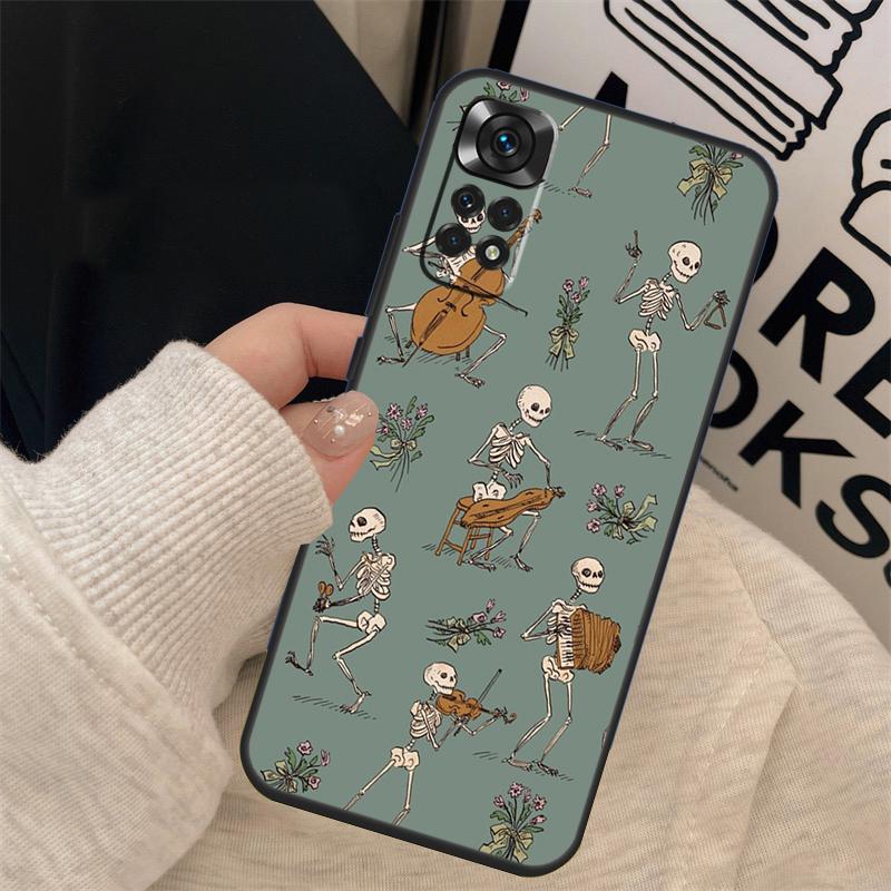 Bones Skeleton Case For Xiaomi Redmi Note 12 Pro 11 Pro 8 9 10 Pro Note 12S 10S 11S 10A 9C 10C 12C Cover