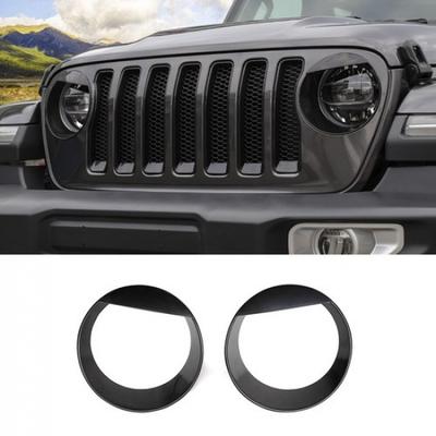 Enjoliveurs de phares avant Cache de garniture décorative latérale de pare-chocs Pour Jeep Wrangler JL 2018+