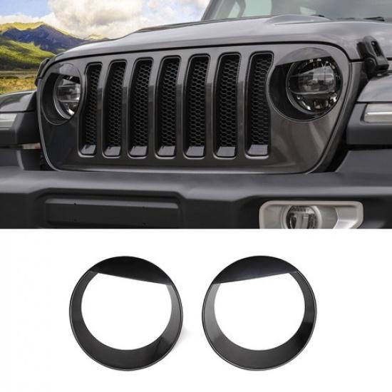 

Front Headlight Bezels Bumper Side Decor Trim Cover For Jeep Wrangler JL 2018+