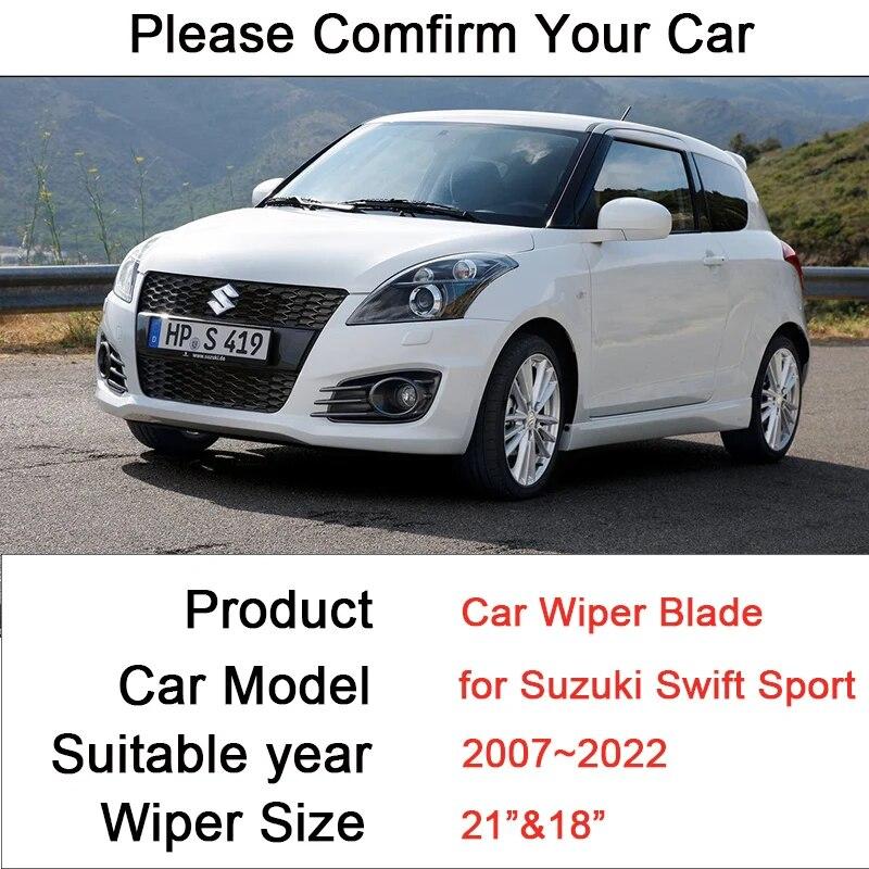 For Suzuki Swift Sport 2007~2022 2015 2018 Car Wiper Blades Front Windshield Frameless Snow Scraping Durable Rubber Accessories