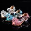 Girls Sandals Summer Children's Princess Shoes Little Girls High-heeled Bow-knot Crystal Sandals Party Dress Wedding