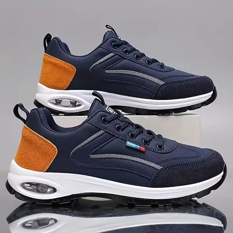 Shoes for Man Fashion Forward Multiple Color Leather Surface Waterproof Shoes Trendy Men's Anti Slip Anti Odor Running Shoes