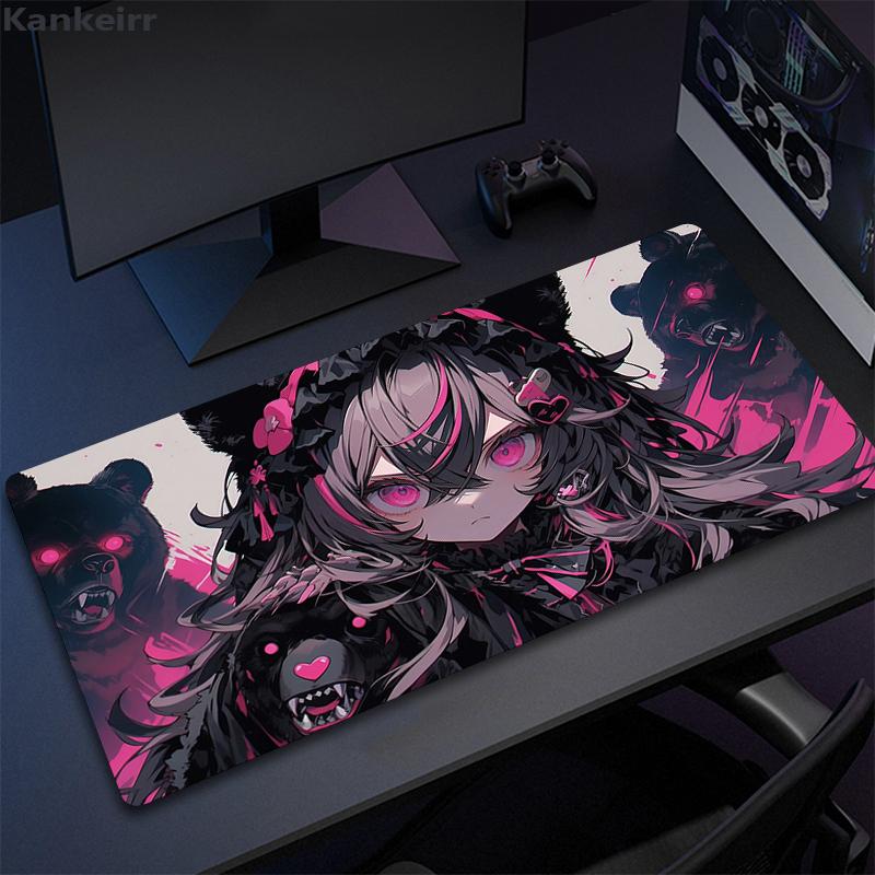 Anime Girls Cute Pink Mousepad Large Computer Gaming Accessories xcm Gamer Professional Premium Mouse Mat Kawaii Desk Mats