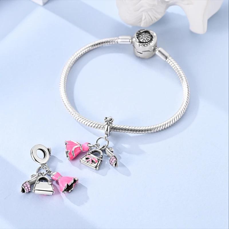 Charms Coppersummer Sandals Skirts Bags Beads Fit Charms Plataoriginal Bracelet Beads Women Jewellery Making Diy