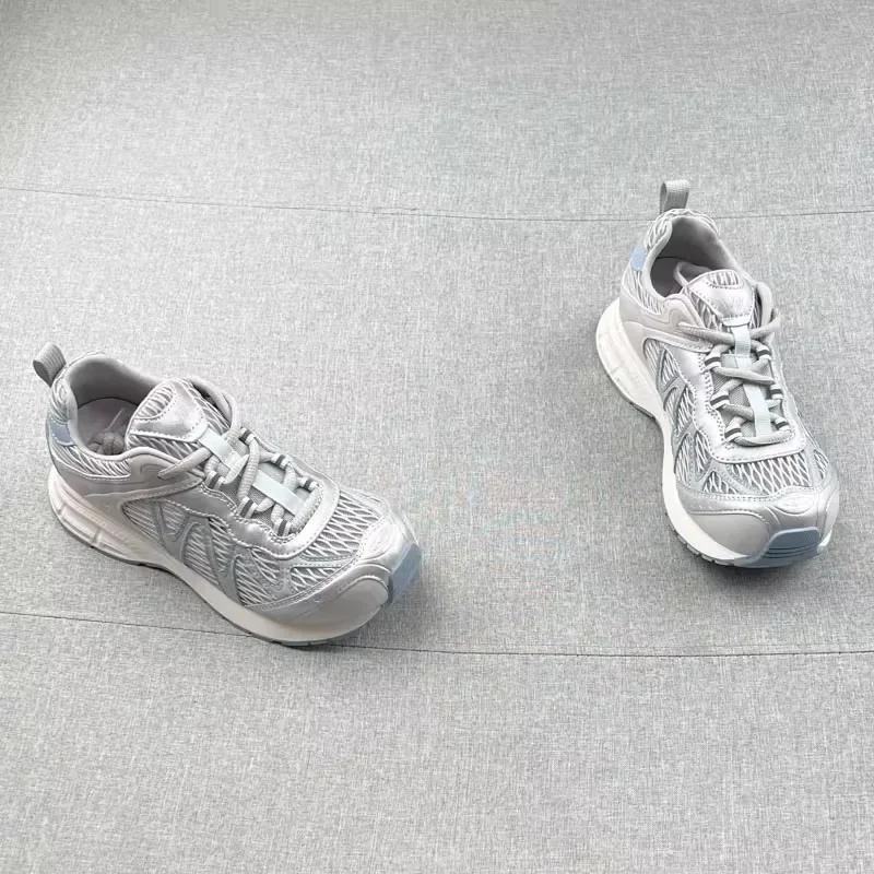 Retro Casual Running Shoes Women's Summer New Korean Fashion Breathable Mesh Surface Slow Run Shoes Comfortable Polyurethane Ins