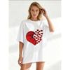 Women's Short-Sleeve T-Shirt with Red Sequin Broken Heart (Scattered Small Hearts) Print