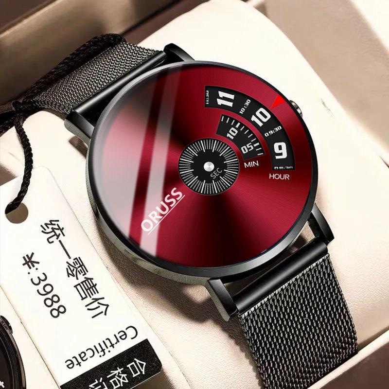 Men'S Watch Automatic Movement Star Steel Belt Waterproof Black Technology Teenager