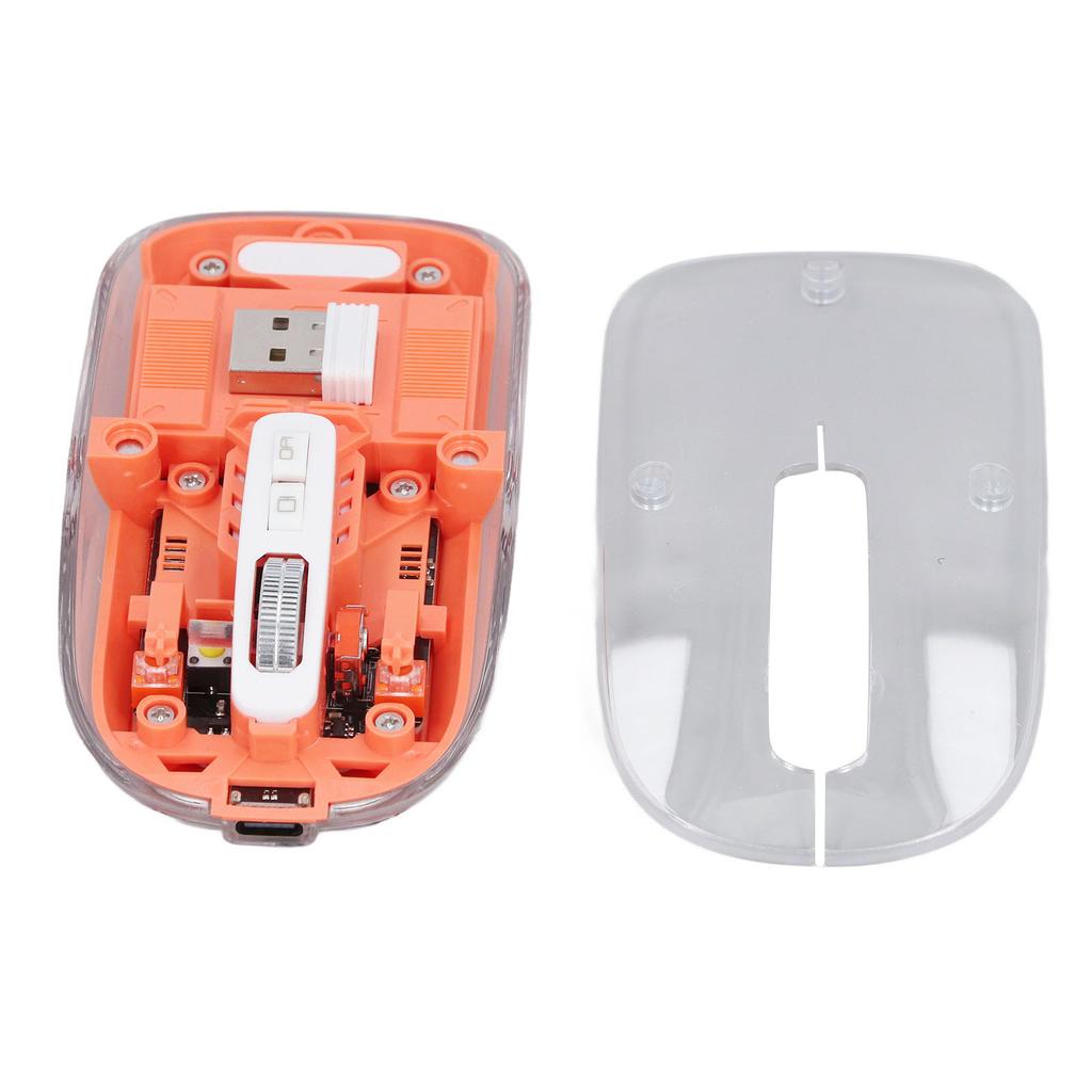 Wireless Mouse 1 2 2.4GHz 3 Mode Silent DPI Rechargeable Transparent Mouse for PC Laptop Tablet