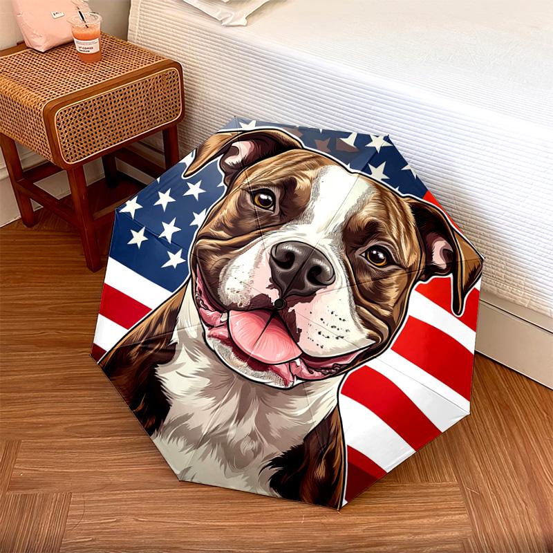 1 PC Automatic Folding Umbrella - Pitbull Dog Pattern, Portable & Foldable Design with 8 Ribs, Christmas Birthday Gifts