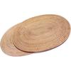 Set of 2 Oval 15.7x11.8IN Natural Handmade Rattan Placemats Rattan Insulation Heat-Resistant Mat Pot Holder Tripod