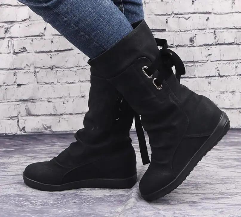 

Размер 34-43 зимние женские зимние сапоги теплые с круглым носком удобные туфли на плоской подошве женская обувь модные сапоги популярные 256 3 чёрный