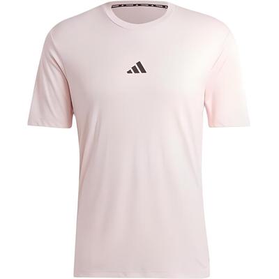 Power Workout Round Neck Casual Short Sleeve T-Shirt Men Tops Sand-Pink Black IX9092