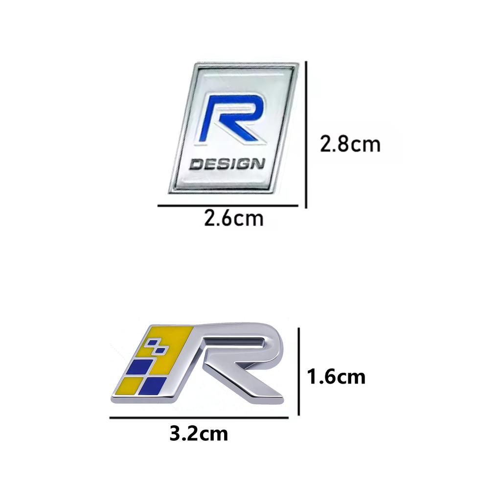 3D Metal Chrome R Design AWD Emblem Sweden Flag Moose Deer Rear Trunk Fender Side Badge Sticker For V40 XC60 XC90 C30 V60