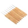 New Bamboo Handled Metal Crochet Hooks 8 Pcs 8 Sizes Needles Weave Craft