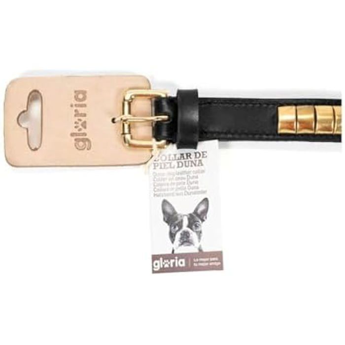 Collar - GLORIA - Duna - Studded Leather - Adjustable - For Medium Dogs
